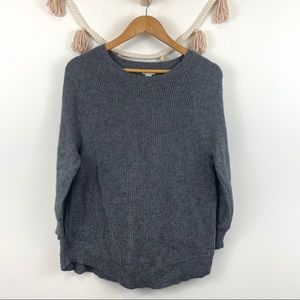 J. Crew Textured Curved Hem Sweater Gray SZ S